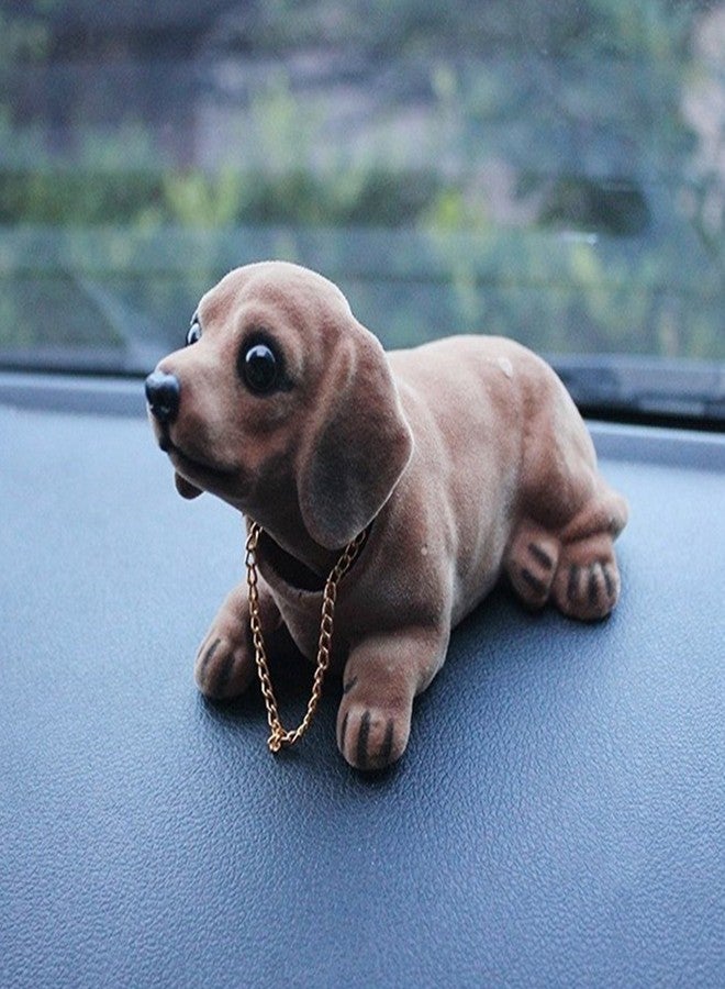 YeahiBaby Shaking Head Dog Ornament for Car Dashboard 6.1 Inch Dashboard Puppy Bobblehead Car Interior Decoration with Moving Head Feature - Image 2